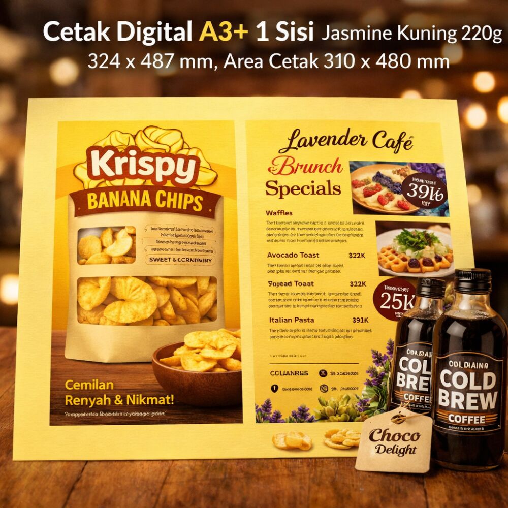 Cetak Digital A3 1 Sisi Jasmine Kuning 220g