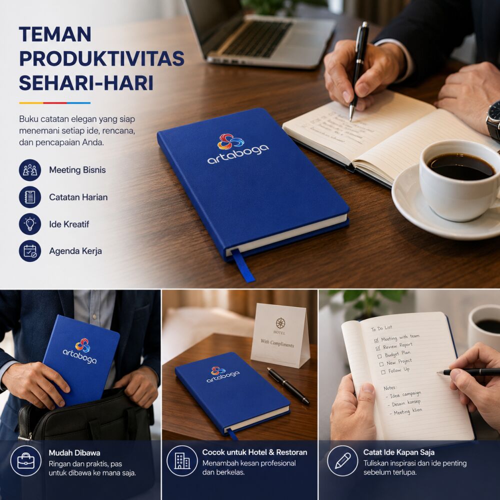 Note Personal Book PU Leather 210x140x12mm Isi 100 Lembar