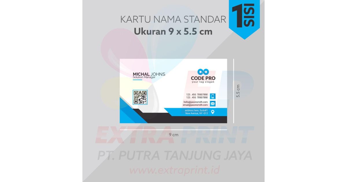 Kartu Nama 1 Muka Art Carton 260g